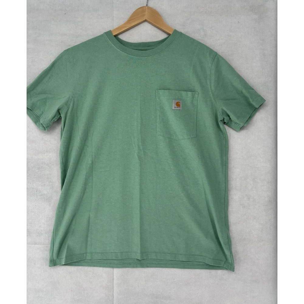 Carhartt Womens M Loose Fit Pocket T-Shirt Green Short Sleeve Work Utility